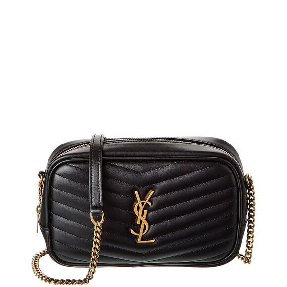 Saint Laurent Lou Mini Quilted Leather Camera Bag, Black - Picture 1 of 5